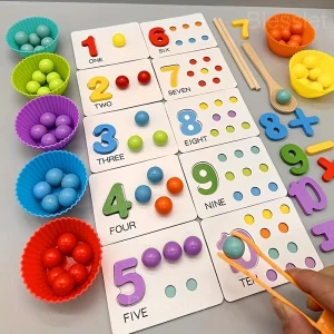 Montessori Arithmetic Toy Set with Wood Beads & Learning Tools