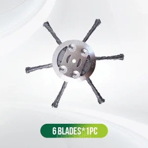 6-Inch Steel Wire Brush Cutter Trimmer Head for Lawn Mowers