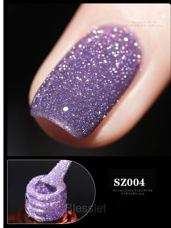 High-Density Glitter Gel Nail Polish - Long-Lasting & Vibrant - Purple