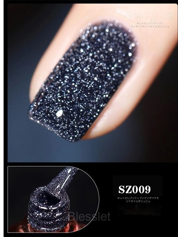 High-Density Glitter Gel Nail Polish - Long-Lasting & Vibrant - Midnight Blue