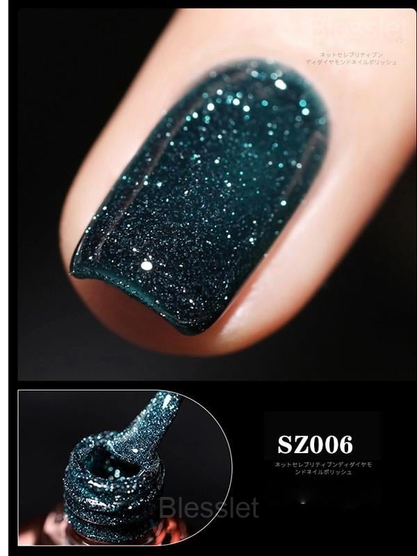High-Density Glitter Gel Nail Polish - Long-Lasting & Vibrant - Emerald