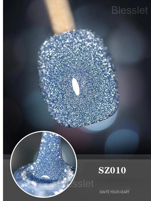High-Density Glitter Gel Nail Polish - Long-Lasting & Vibrant - Mist Blue