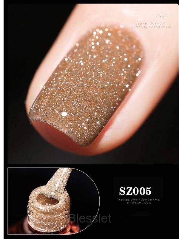 High-Density Glitter Gel Nail Polish - Long-Lasting & Vibrant - Champagne
