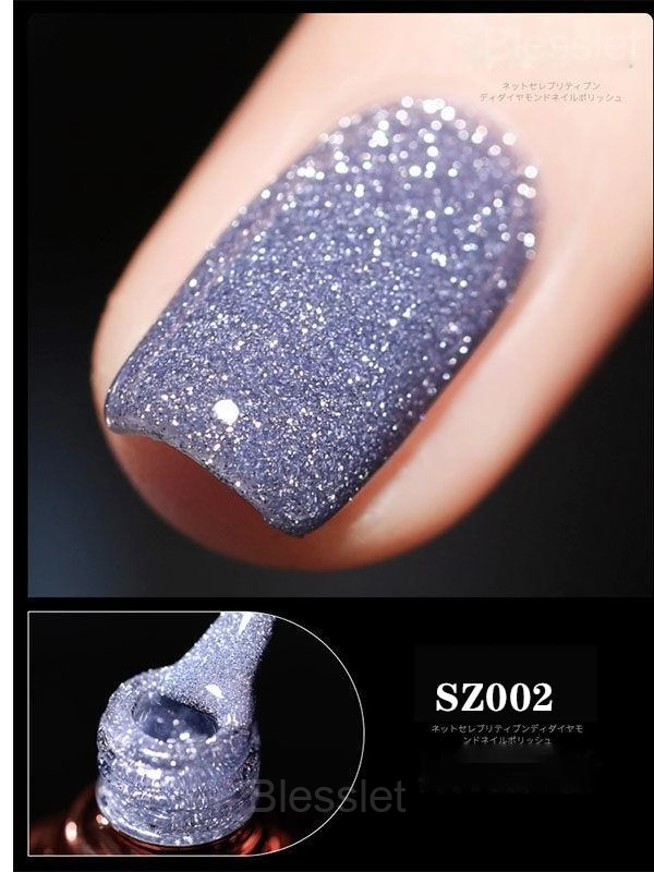 High-Density Glitter Gel Nail Polish - Long-Lasting & Vibrant - Sky Blue