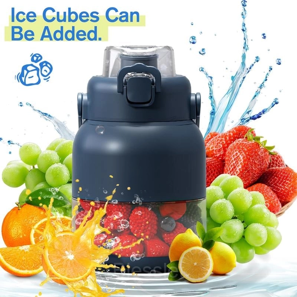 BPA-Free Portable Electric Citrus Juicer with Straw & Dual Lids - Green