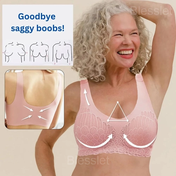 Latex 4.0 Anti-Saggy Breathable Lace Bra for Large Sizes