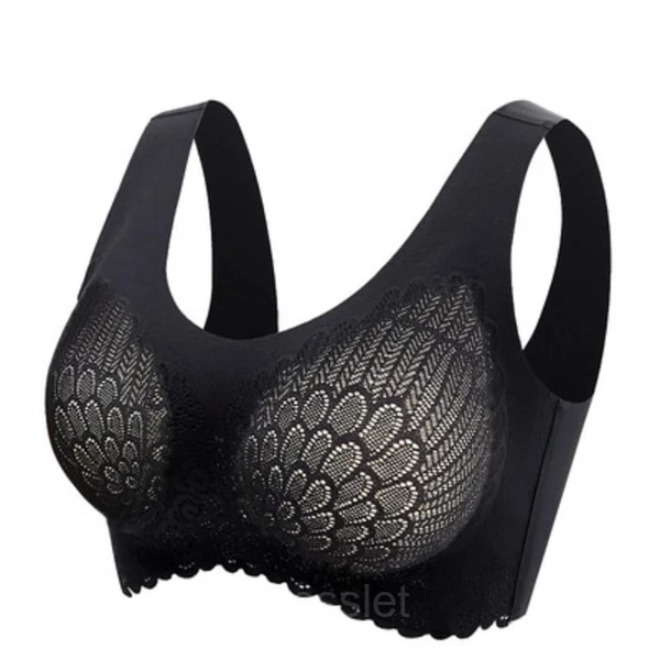 Latex 4.0 Anti-Saggy Breathable Lace Bra for Large Sizes - Dark Skin, 3XL