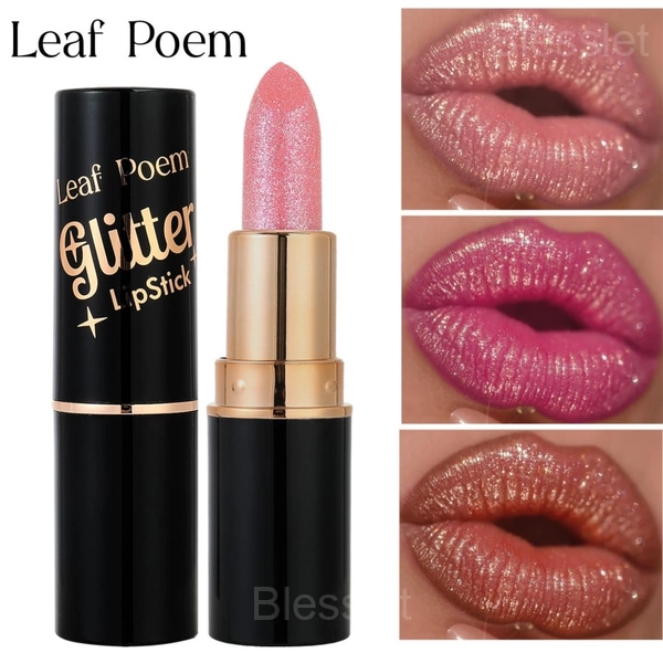 Diamond Glitter Lipstick Set – Waterproof Metallic Matte Lip Gloss