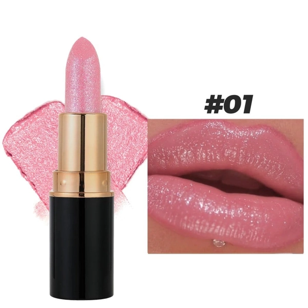 Diamond Glitter Lipstick Set – Waterproof Metallic Matte Lip Gloss - #01