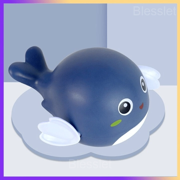 Wind-Up Baby Bath Toys Set – Safe Floating Turtles & Ducks - Dolphin, Blue