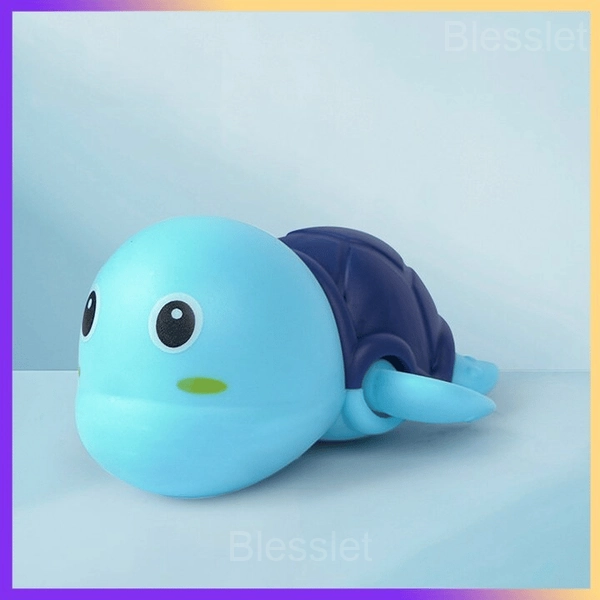 Wind-Up Baby Bath Toys Set – Safe Floating Turtles & Ducks - Turtle, Blue