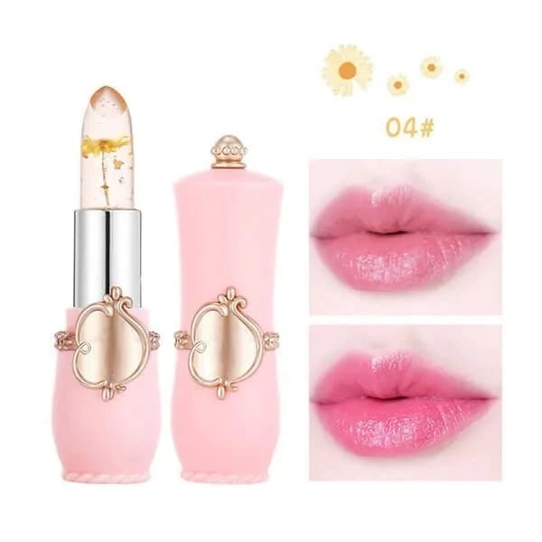 Crystal Jelly Flower Lipstick – Color Changing Temperature Balm - 04# chrysanthemum yellow