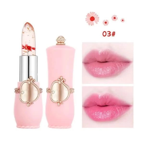 Crystal Jelly Flower Lipstick – Color Changing Temperature Balm - 03#Big red