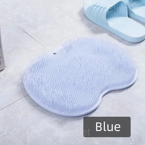 Ergonomic Shower Foot & Back Scrubber with Massage Bristles - Blue, M-30*21cm/11.8*8.3inch(136g)