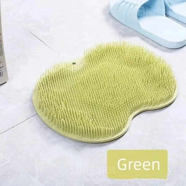 Ergonomic Shower Foot & Back Scrubber with Massage Bristles - Green, M-30*21cm/11.8*8.3inch(136g)