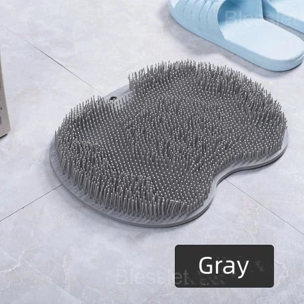 Ergonomic Shower Foot & Back Scrubber with Massage Bristles - Gray, M-30*21cm/11.8*8.3inch(136g)