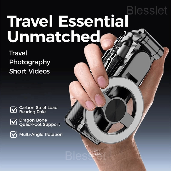 4-in-1 Magnetic Selfie Stick with 360° Rotation & Remote