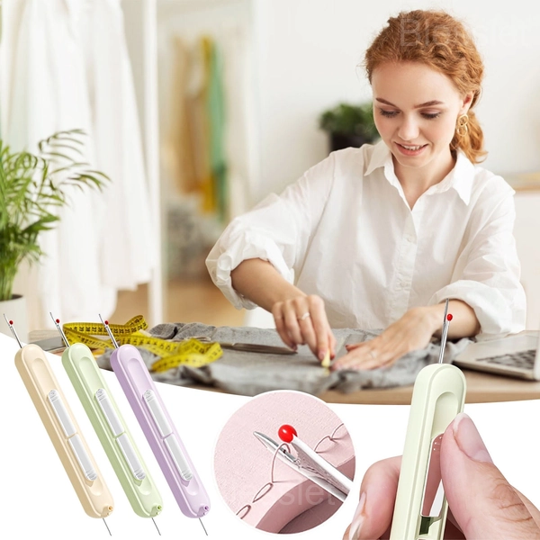 2-in-1 Automatic Needle Threader & Seam Ripper – Quick Sewing Aid