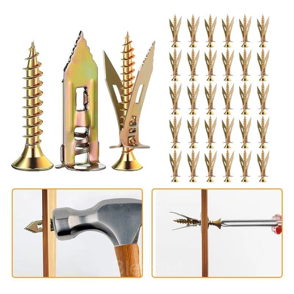 Self-Drilling Drywall Anchors with Screws Kit for Heavy-Duty Mounting - 60 PCS
