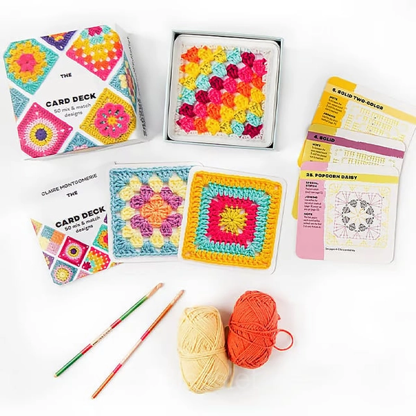 Portable Crochet Pattern Card Deck – 50 Mix & Match Color Designs