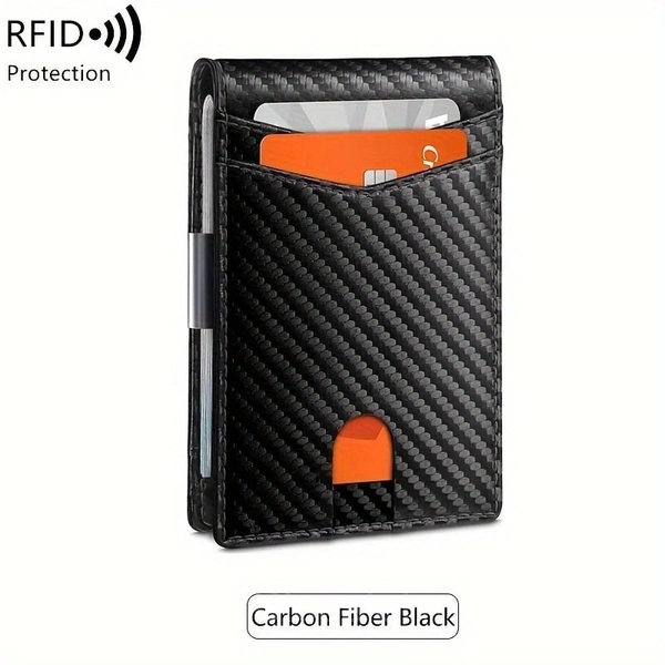 Slim RFID-Blocking Wallet for Men – Compact & Durable - Black