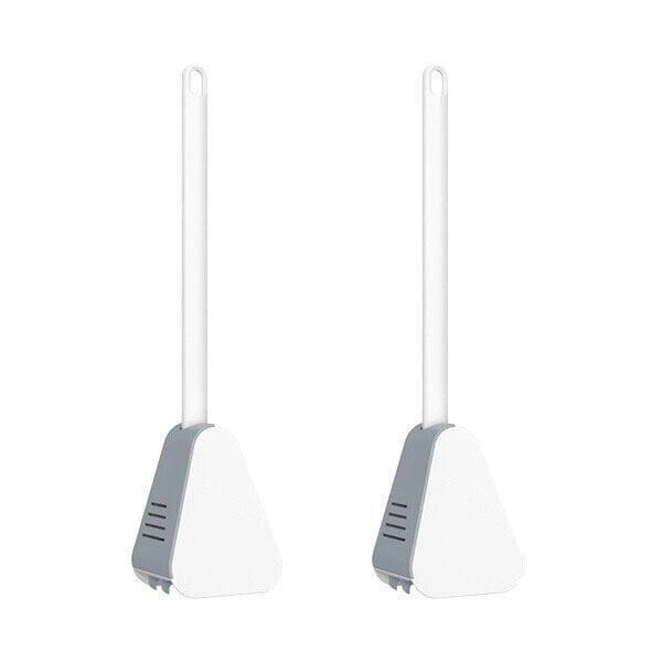 Golf Brush Head Toilet Brush with Wall-Mounted Long Handle - White, Brush & Box