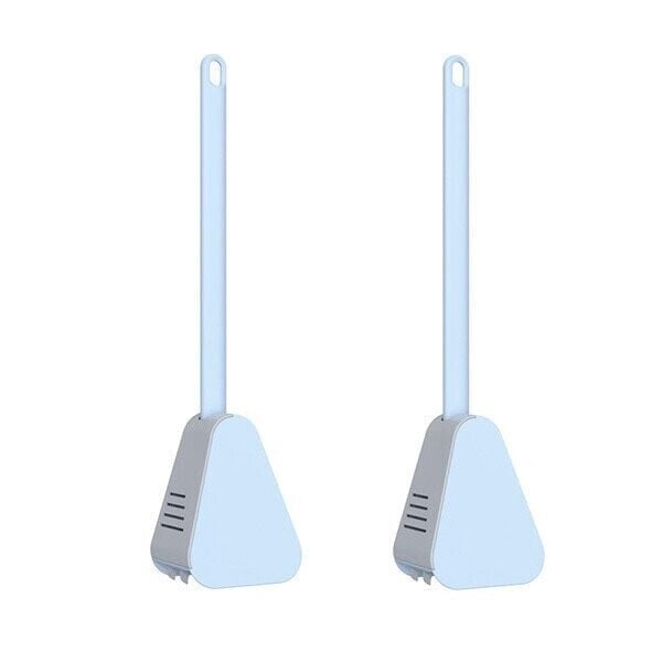 Golf Brush Head Toilet Brush with Wall-Mounted Long Handle - Blue, Brush & Box