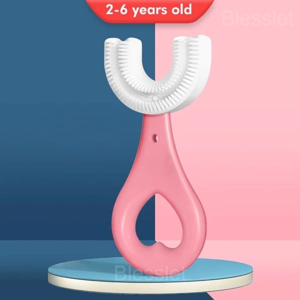 U-Shaped Kids Toothbrush for Gentle 360° Oral Cleaning - 2-6, Pink