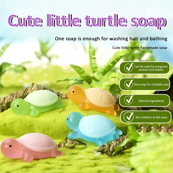 Handmade Turtle-Shaped Essential Oil Soap for Kids & Home