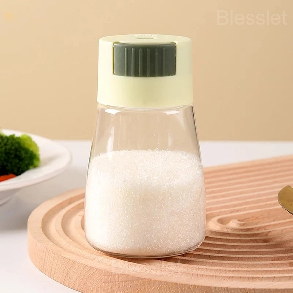 Precise Quantitative Salt & Pepper Shaker with Push Button - Green