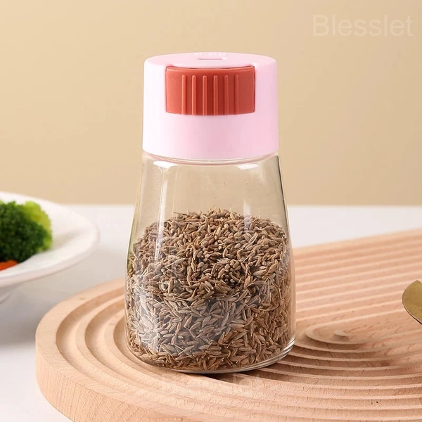 Precise Quantitative Salt & Pepper Shaker with Push Button - Pink