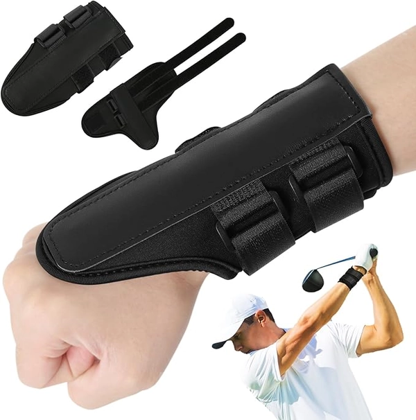 Golf Wrist Correction Trainer & Adjustable Arm Band Set - Black, 🔥Golf Wrist Corrector（Unified Black）