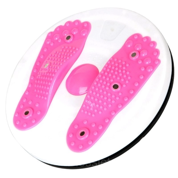 Twist Waist Turntable for Weight Loss & Foot Massage - Pink, Without pull rope
