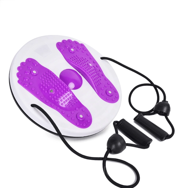 Twist Waist Turntable for Weight Loss & Foot Massage - Purple, with pull rope