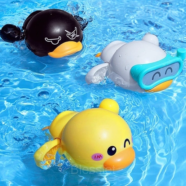 Wind-Up Baby Bath Toys – Floating Duck Set of 3 for Toddlers