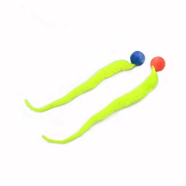 Interactive Jiggle Ball Cat Toy – Plush Wiggly Exercise Ball - yellow*2pcs