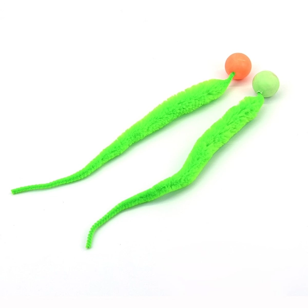 Interactive Jiggle Ball Cat Toy – Plush Wiggly Exercise Ball - green*2pcs
