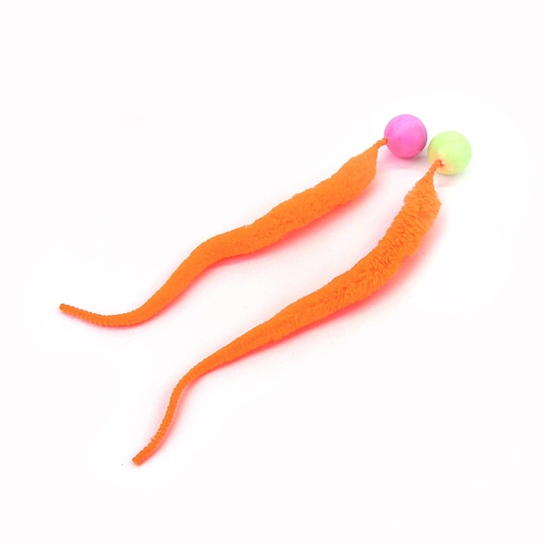 Interactive Jiggle Ball Cat Toy – Plush Wiggly Exercise Ball - orange*2pcs