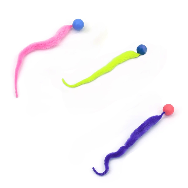 Interactive Jiggle Ball Cat Toy – Plush Wiggly Exercise Ball - (pink+yellow+purple)*3pcs