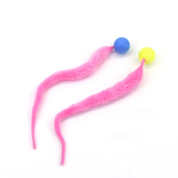 Interactive Jiggle Ball Cat Toy – Plush Wiggly Exercise Ball - pink*2pcs