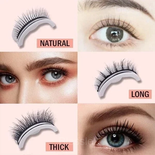 Reusable Self-Adhesive Eyelashes – No Glue, Natural & Easy Application - Thick, Without Eyelash Applicator Tool