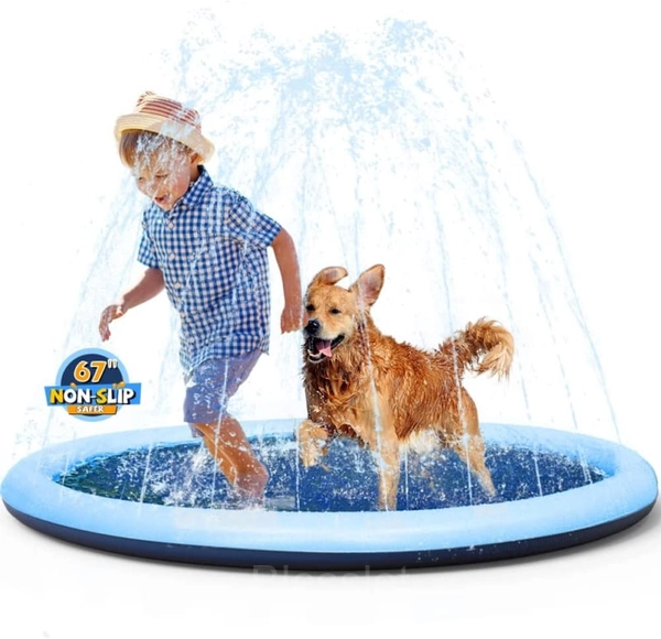 Non-Slip Dog & Kids Splash Sprinkler Pad for Summer Fun