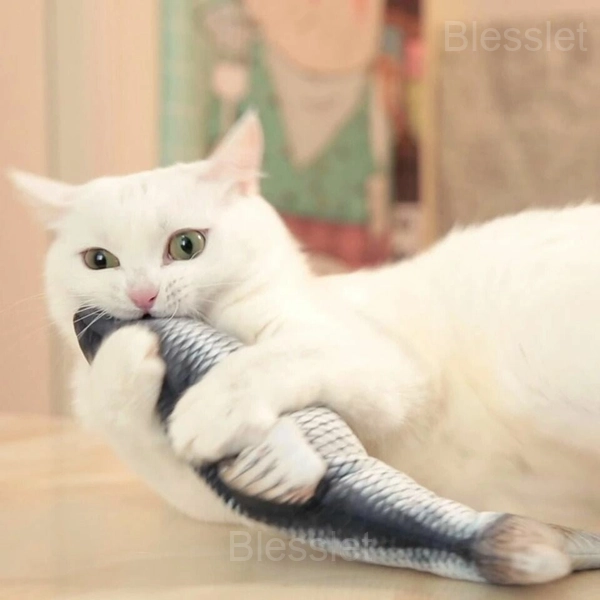 USB Rechargeable Floppy Fish Cat Toy with Catnip