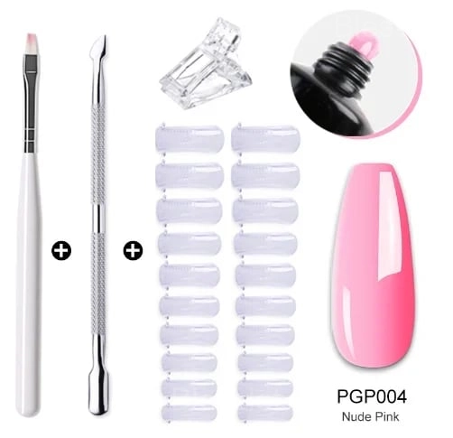 DIY Nail Kit - Long-Lasting, Lightweight & Odorless Gel Nails - Nude Pink