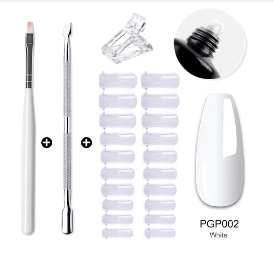 DIY Nail Kit - Long-Lasting, Lightweight & Odorless Gel Nails - White