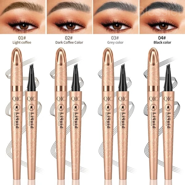 3D Microblading Eyebrow Pen with 4-Tip Fork - Waterproof (2 pcs)