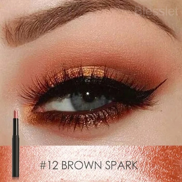 Long-Lasting Glitter Eye Shadow Pen with Intense Pigment - #12 Brown Spark