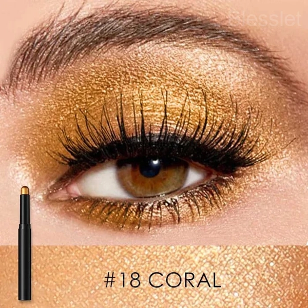 Long-Lasting Glitter Eye Shadow Pen with Intense Pigment - #18 Coral