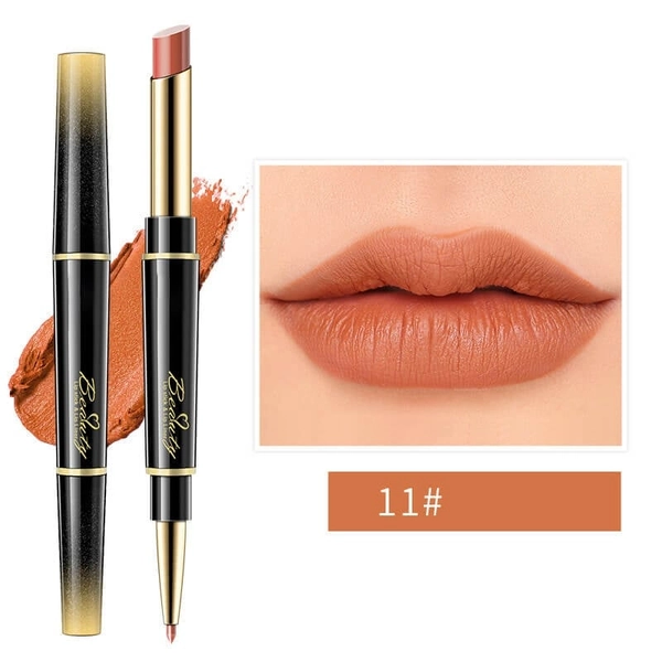 Double-Ended Waterproof Matte Lip Liner & Non-Stick Lipstick - #11
