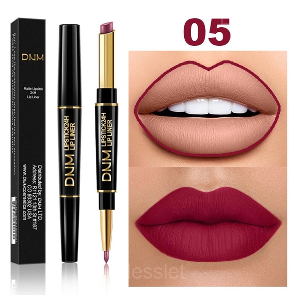 2-in-1 Waterproof Lipstick & Lip Liner Long-Lasting Set - 🔥#05 Plum Color